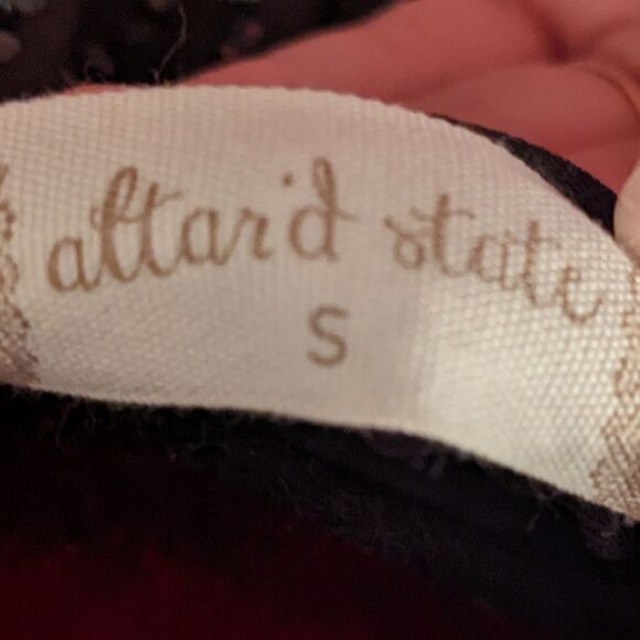 NWT Altar'd State "Raven" Black Beaded Iridescent Sequin Halter Dress Si… - Picture 11 of 12